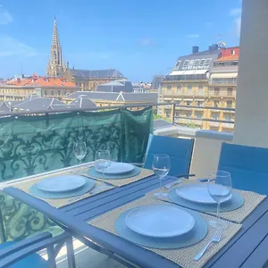 Apartamento Mikain Terrace Cathedral View With Free Parking & Air Cond, San Sebastián